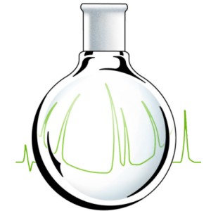 Flask with chromatography trace