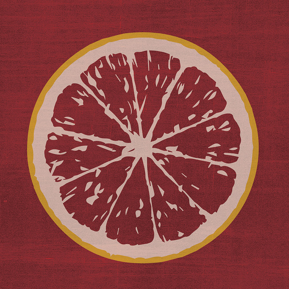 An illustration of a cross section of a grapefruit.