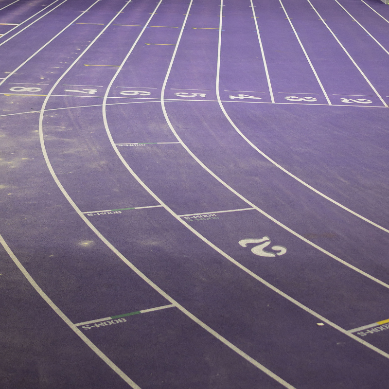 Lines on a indoor track.