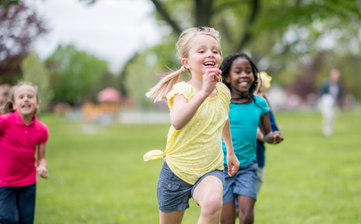 Children playing outside.