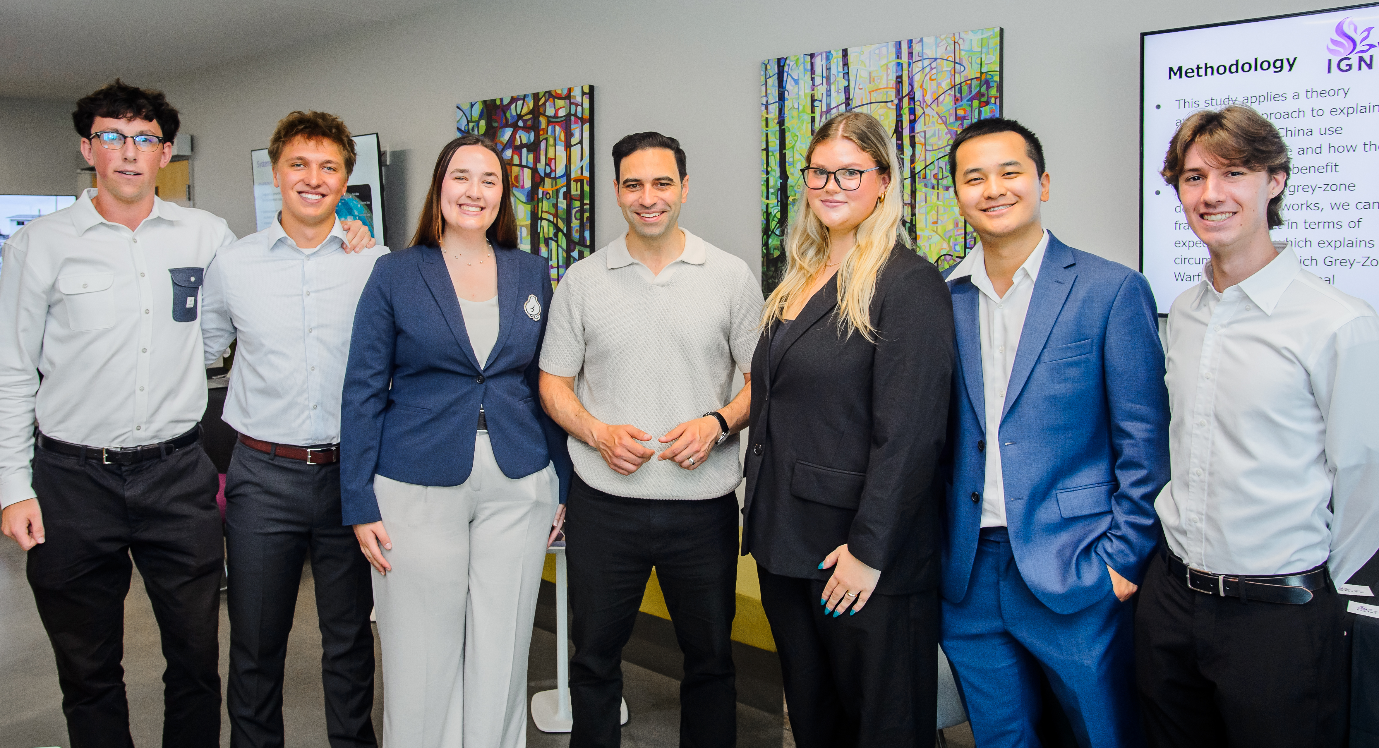 The inaugural IGNITE 2026 cohort, with local MP Peter Fragiskatos, at IGNITE Day, in the Western Interdisciplinary Research Building.