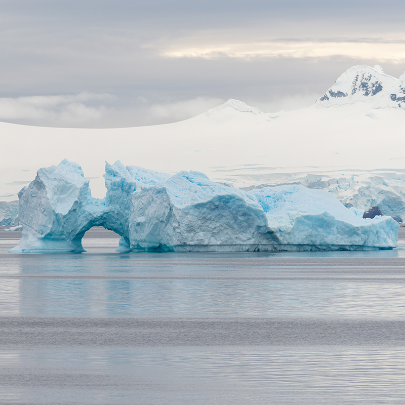An iceberg with an arch within itself