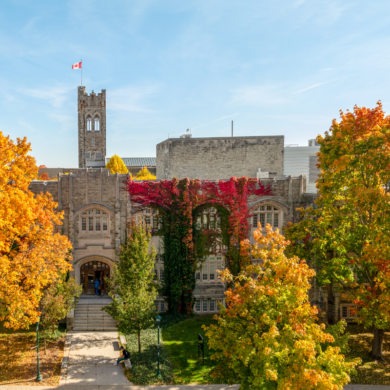 Aerial photograph of Lawson and Stevenson Hall buildings