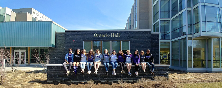 Students outside OHall Residence
