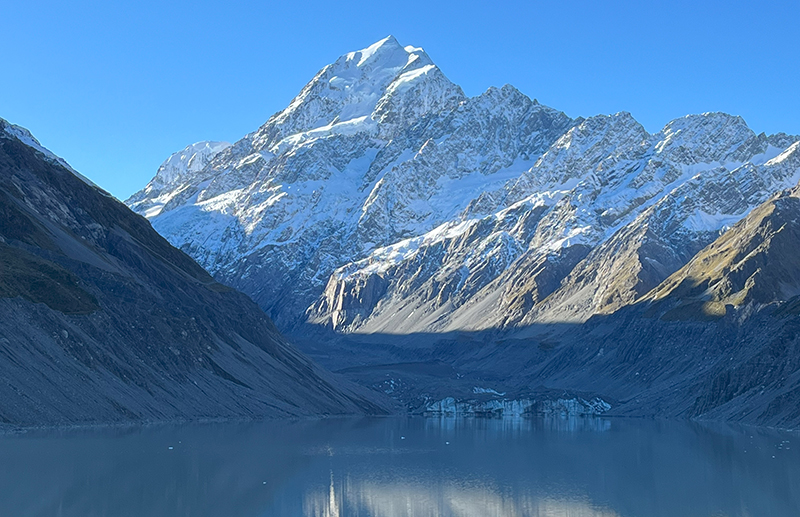 A view of mountains in New Zealand