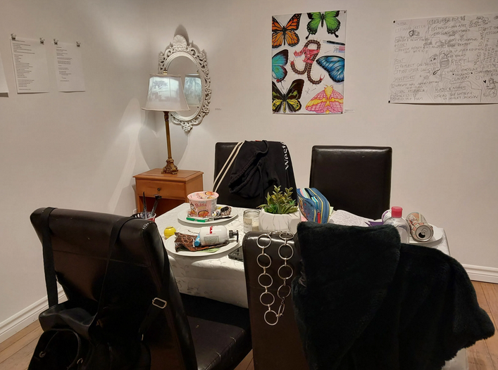 An exhibition view of student work