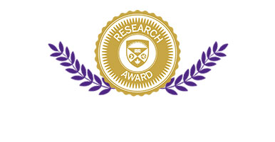 Gold seal saying Resaerch Award