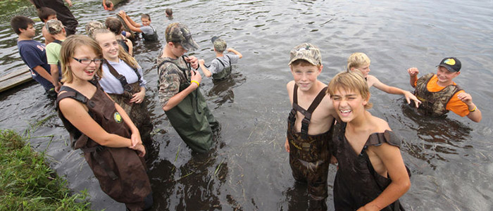 youth participating in Long Point Waterfowl’s Youth Conservation Course