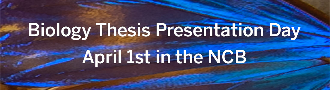 Biology Thesis Day April 1 in the NCB