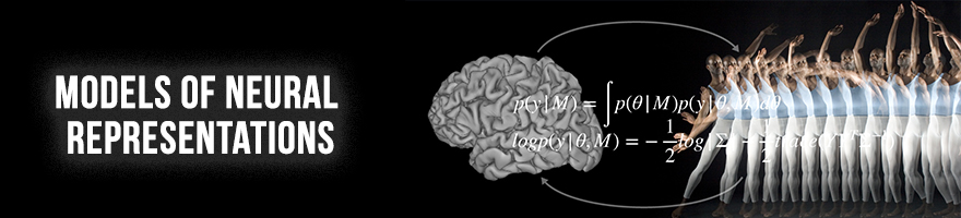 Text: Models of Neural Representations. Brain concept and blurred dancers