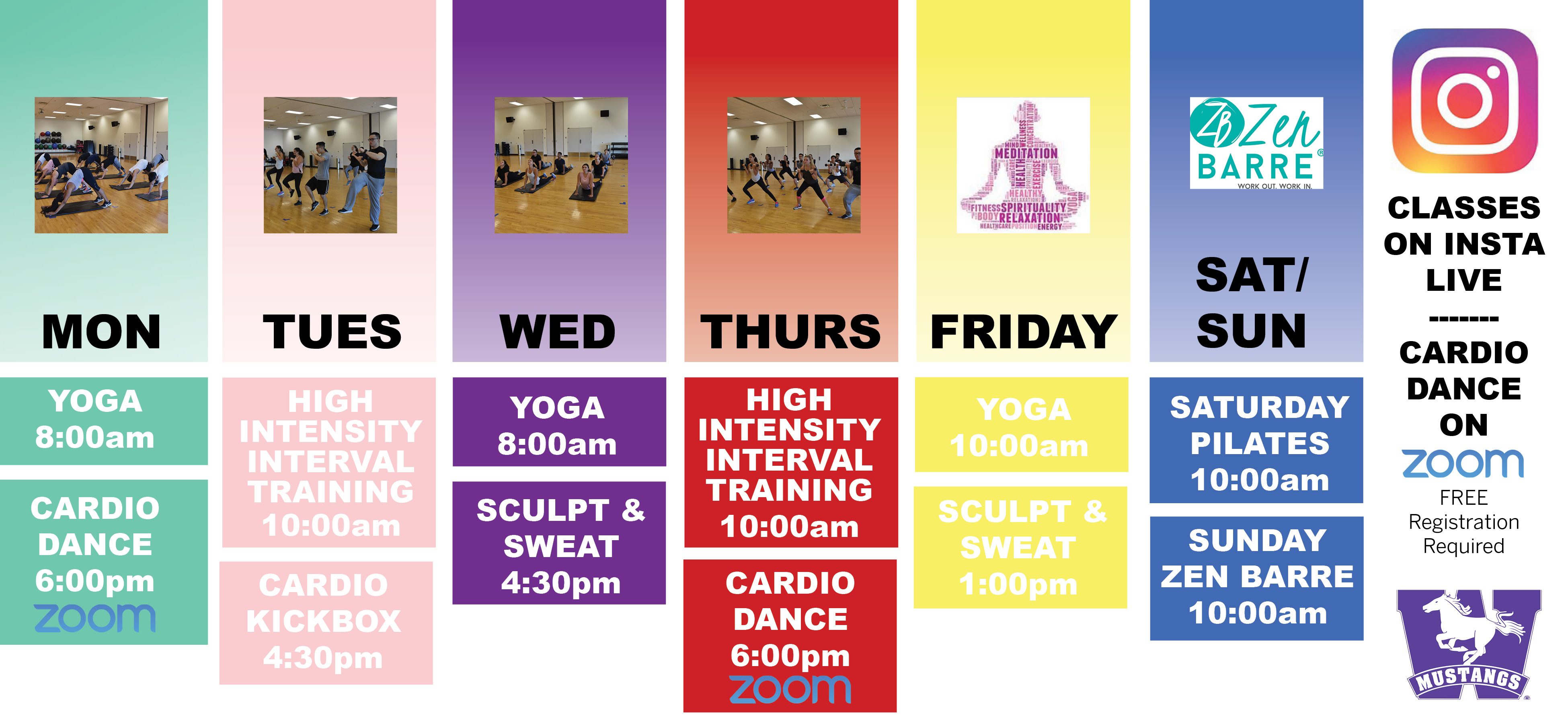 Fitness Class Schedule see below for text
