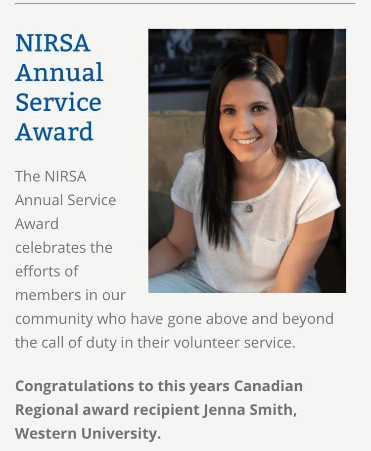 Photo of Jenna Smith, NIRSA Annual Service Award Recipient