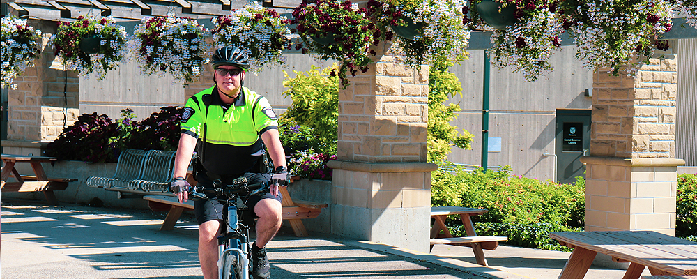 policeman on a bike
