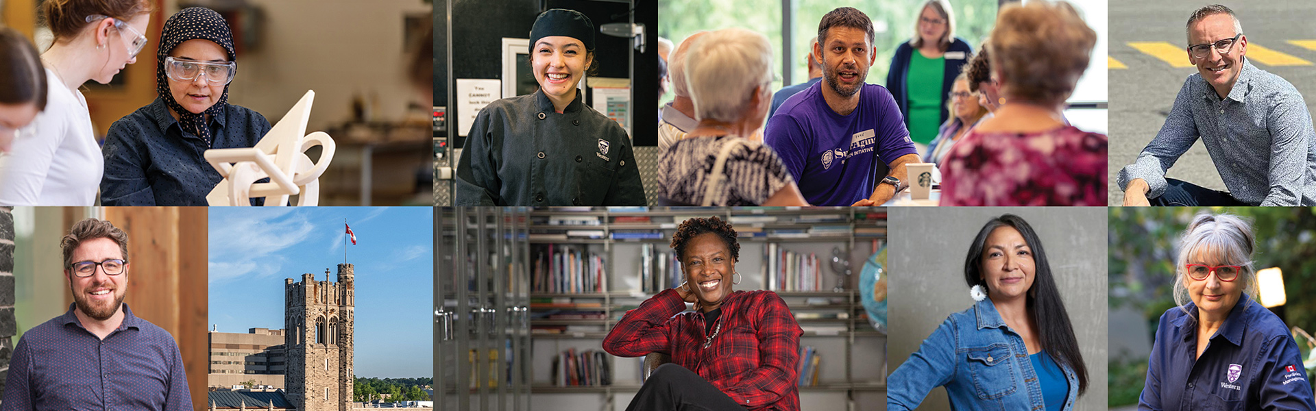 A collage of images of faculty and staff.