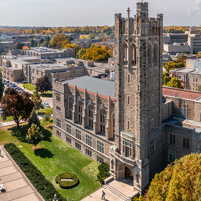 Aerial view of Western's campus.