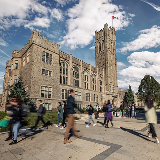A group of individuals tour Western's campus.