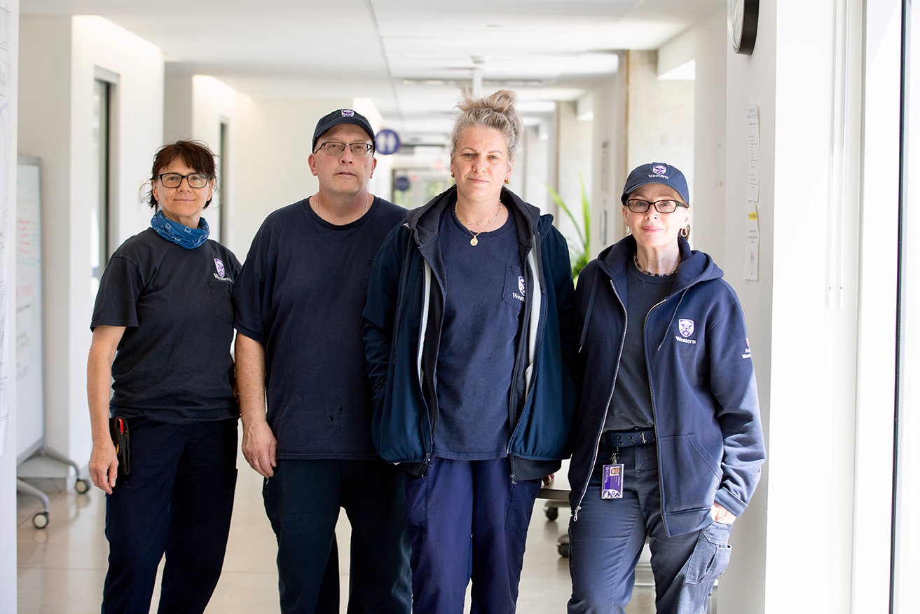 West Campus caretakers — Vicky Tomic, Will Langille, Anja Reljanovic, and Lila Sheridan.