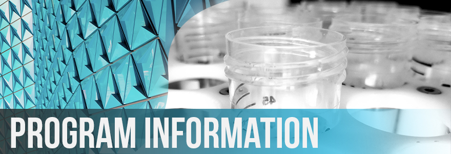 Beakers and Abstract Pattern Program Information Banner