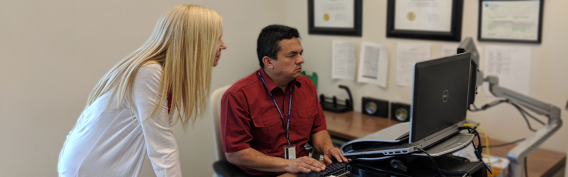 Clinical Team Looking at Computer Screen