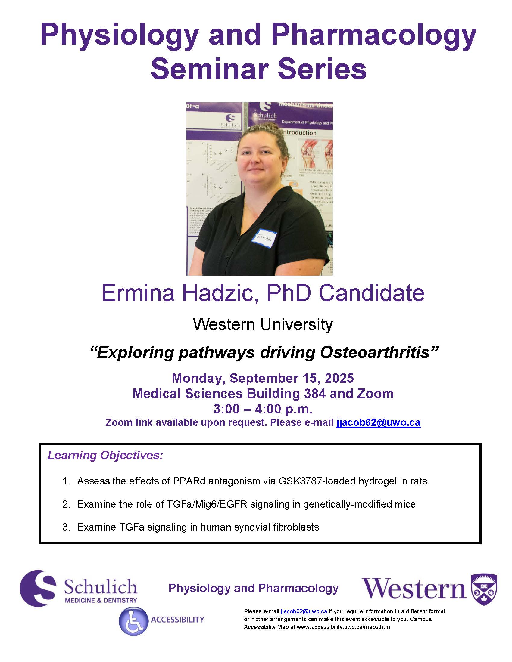 PhysPharm Seminar Series - PhD Candidate, Ermina Hadzic