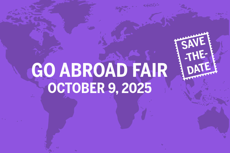 Text that says "Go Abroad Fair", October 9, 2025