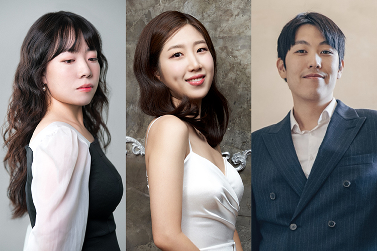 Performer headshots Haeun Kim, Heekyung Park, Kyubo Na