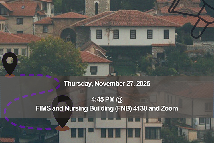 Grainy photograph of a neighbourhood in the Balkans