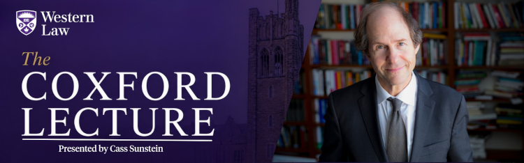 Western Law The Coxford Lecture Presented by Cass Sunstein with a photo