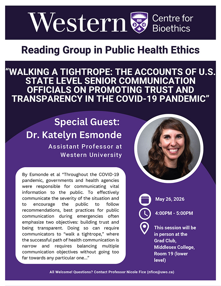 Special Guest: Dr. Katelyn Esmonde Assistant Professor at Western University. By Esmonde et al “Throughout the COVID-19 pandemic, governments and health agencies were responsible for communicating vital information to the public. To effectively communicate the severity of the situation and to encourage the public to follow recommendations, best practices for public communication during emergencies often emphasize two objectives: building trust and being transparent. Doing so can require communicators to “walk a tightrope,” where the successful path of health communication is narrow and requires balancing multiple communication objectives without going too far towards any particular one...”