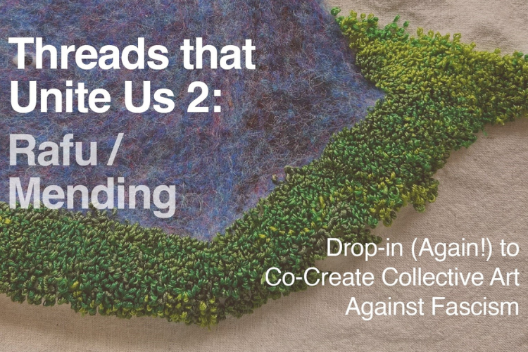 Close up of a piece of embroidery.