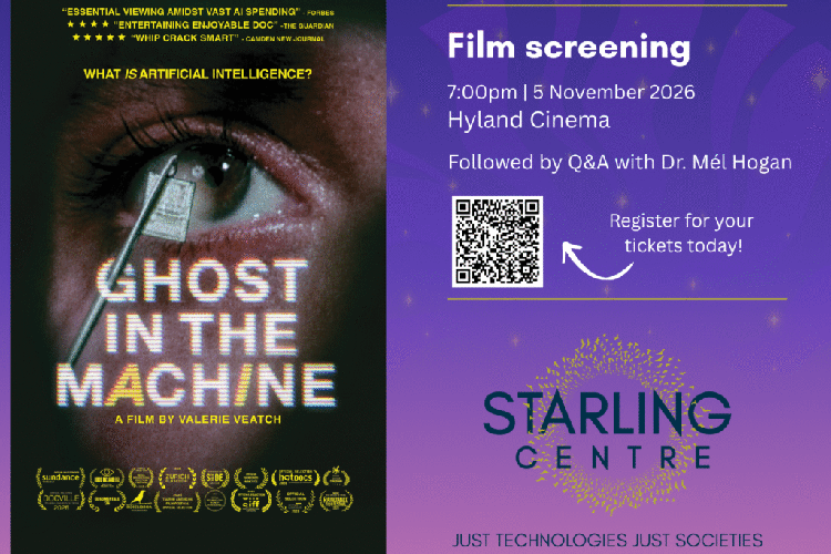 Official film poster next to the title and Starling logo