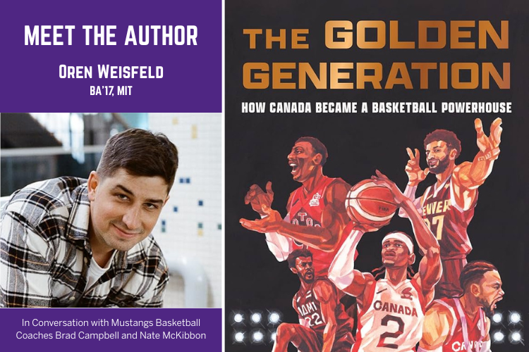 Oren Weisfeld's headshot next to the cover of his book