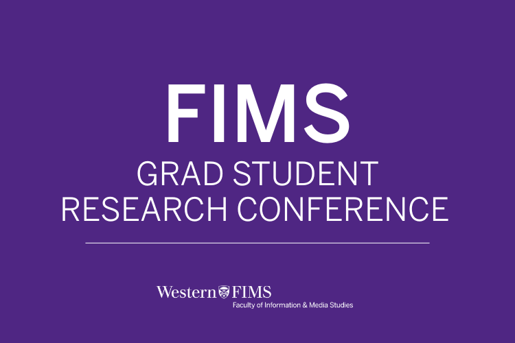 FIMS Grad Student Research Conference on a Western purple background