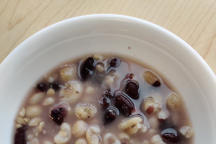 Half bowl of corn soup
