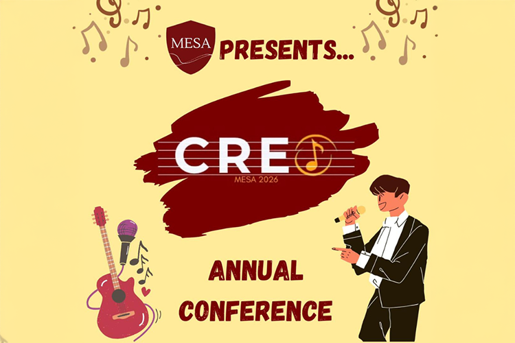 MESA logo with graphics of a musician and a guitar with wording CREO Annual Conference
