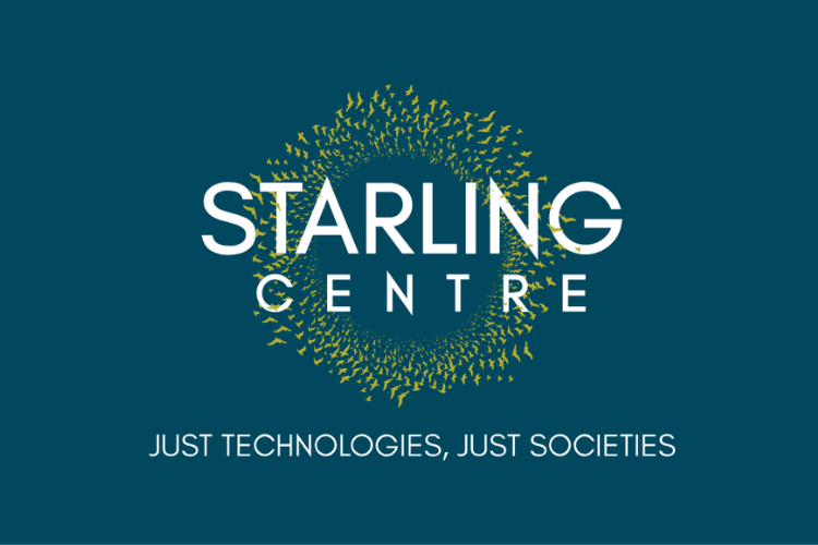 Starling Centre logo on a blue background