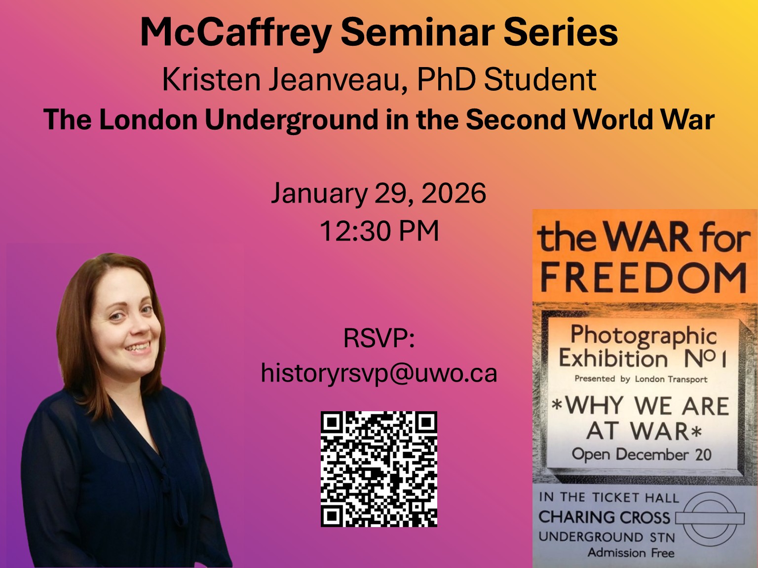 McCaffrey Seminar Series - poster of Kristen Jeanveau