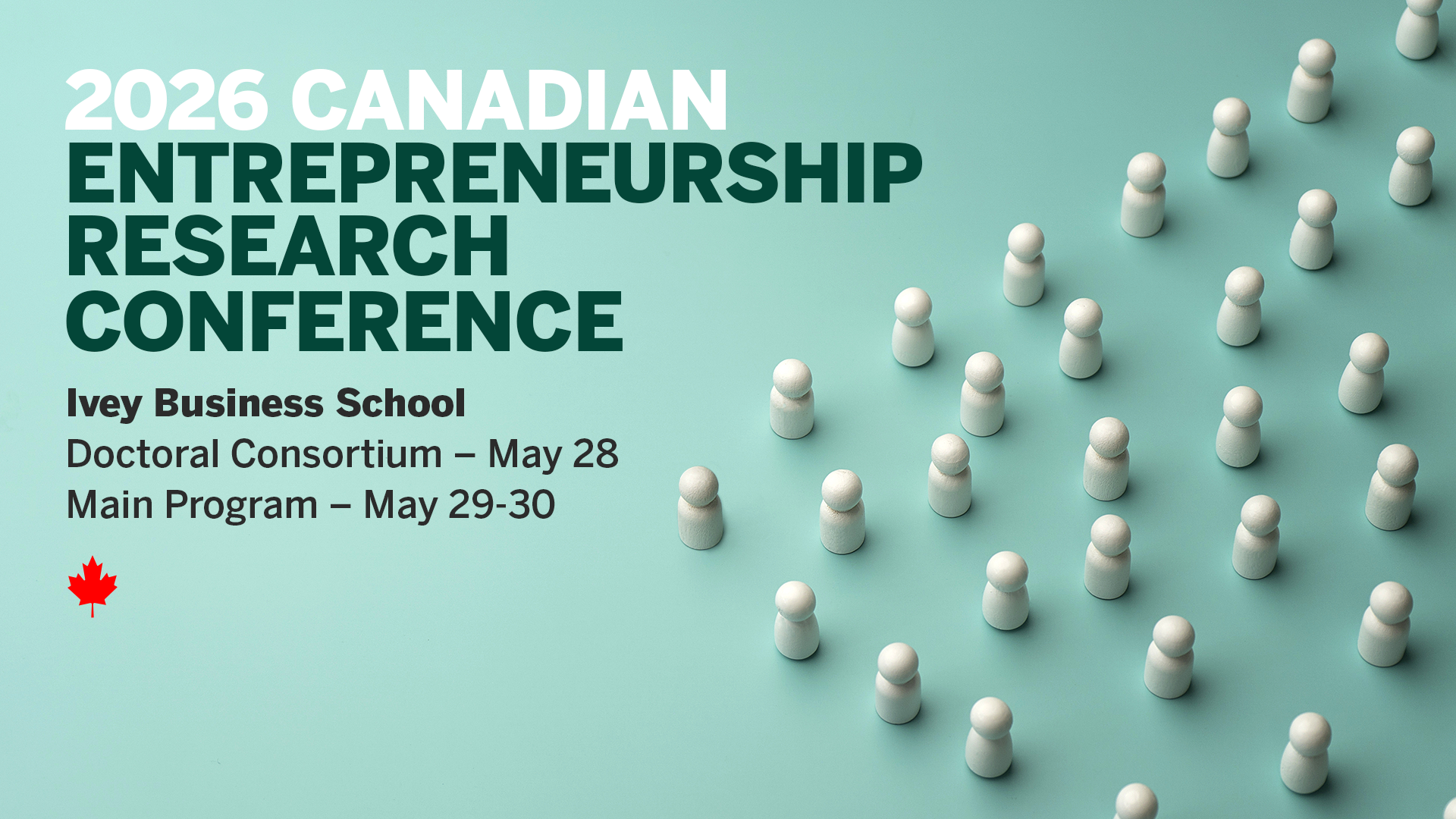 Event website banner showing title of the conference, the dates, and imagery of chess pawns.