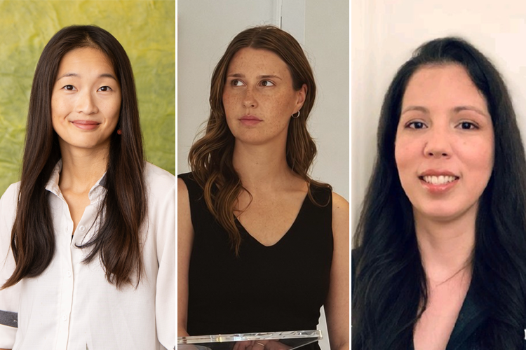 Headshots of Alice Huang, Eleanor Laffling, and Yadira Lizama-Mué