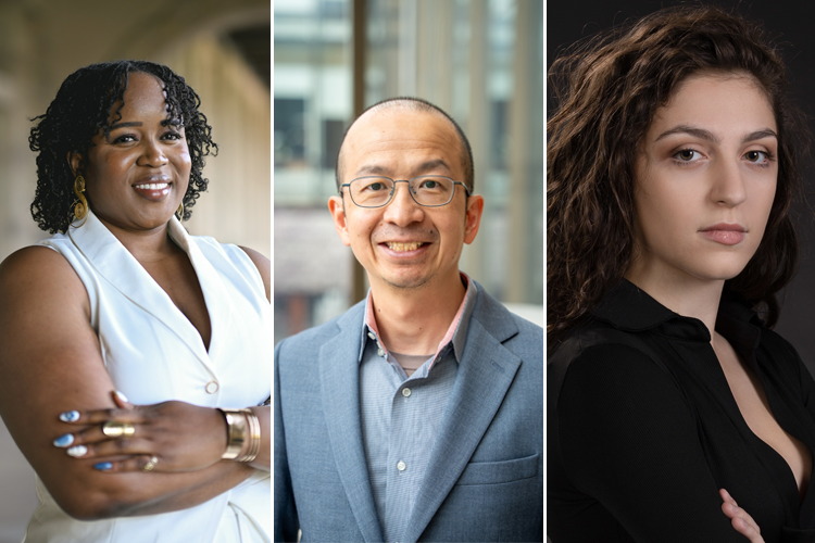 Jameelah Morris, Hubert Pun, and Alexandra Rizkallah headshots