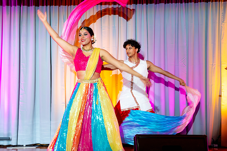 View of two Diwali Gala performers