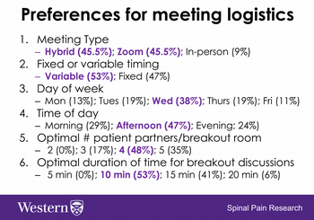 PPAG preferences for meeting logistics
