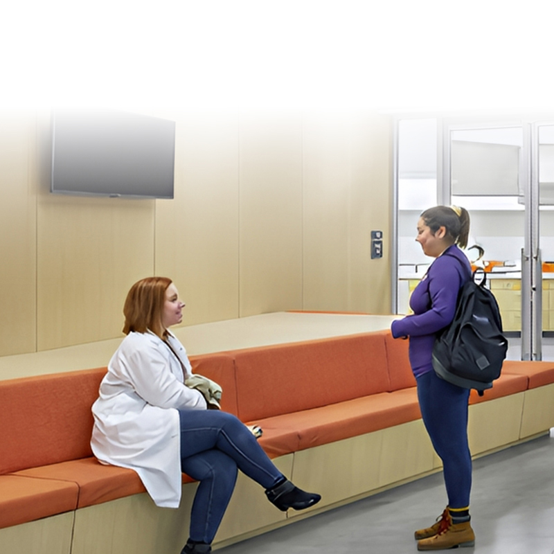 Students consulting in our teaching facilities