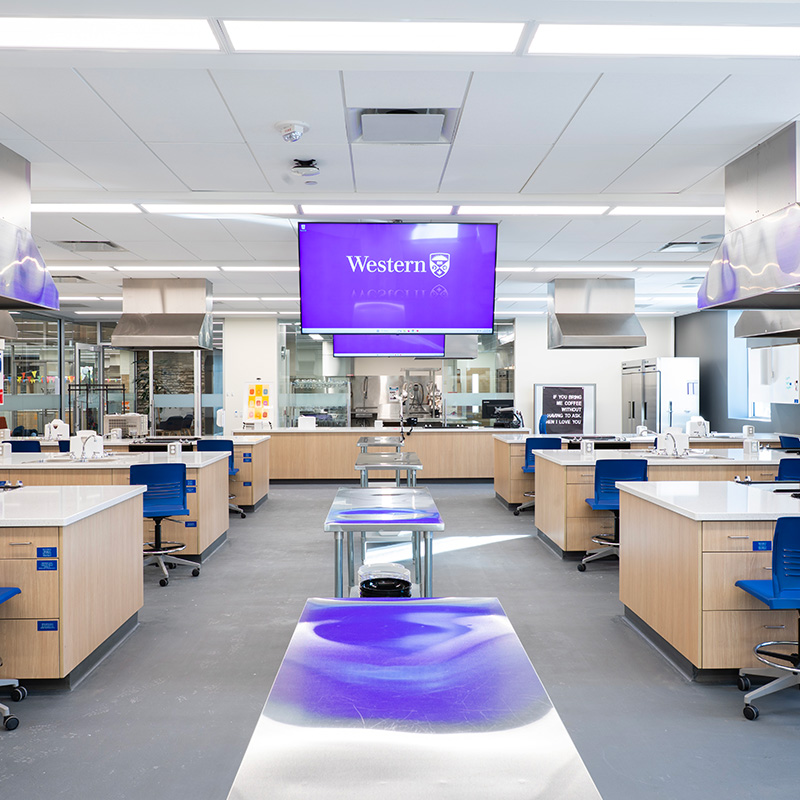 Interior of the Food Preparation Labs.