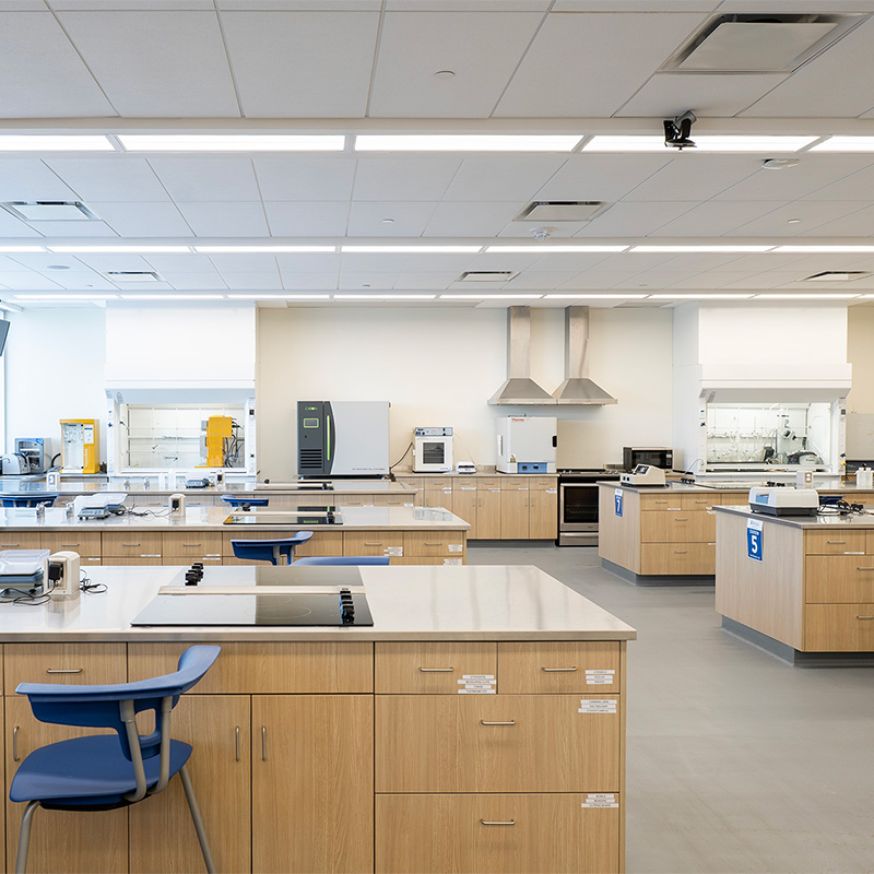 Interior of the Food Science Lab.