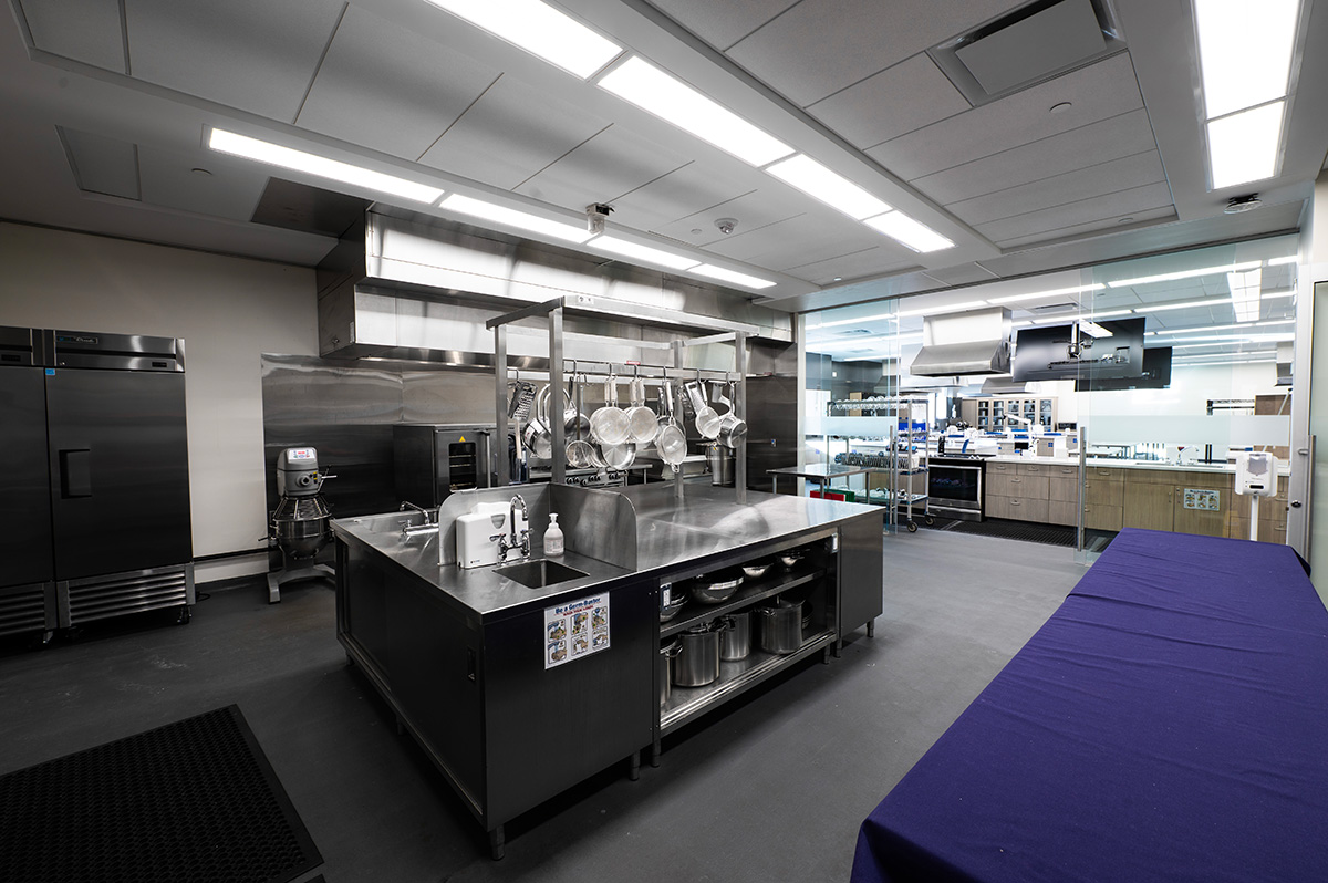 Interior of the commercial kitchen.