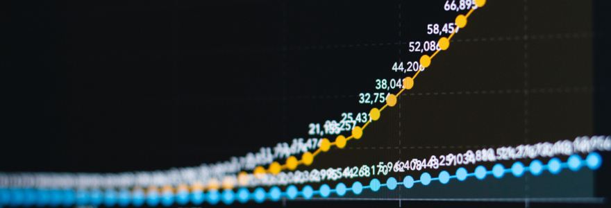 An image of branching linear statistic points on dark background