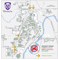 vehicles can access main campus via Perth Dr, Lambton Dr. and Philip Aziz Ave.