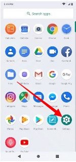Tap settings on your  Android Phone