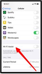 iPhone Turn off WiFi Assist